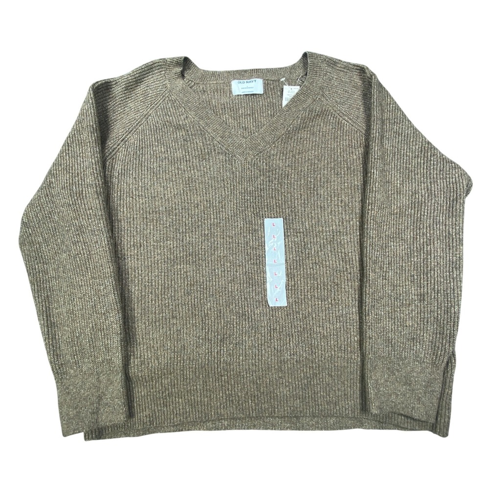 NWT Old Navy Sweater Mens Large Crew Neck Pullover Cotton Color Twist Tight Knit